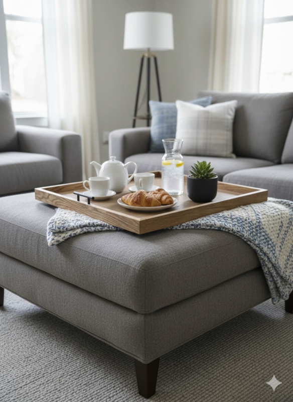 Rectangle Ottoman Tray  H&H Hardwoods