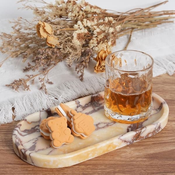 Rectangular Decorative Tray Polished Stone-like Elegant Perfume Tray