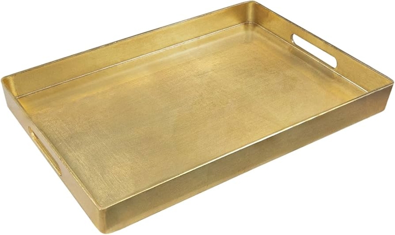Rectangular Metallic Serving Tray for Breakfast in Bed Ideas
