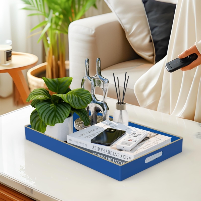 Rectangular Serving Tray: Matte Finish with Integrated Cutout Handles