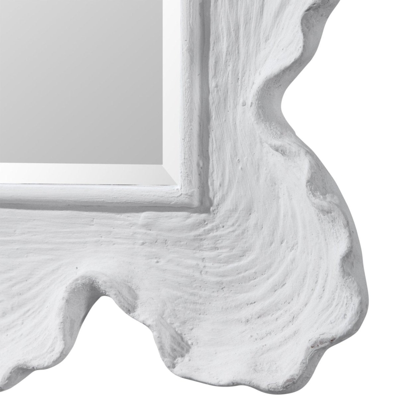 Rectangular Wall Mirror with Wide Matte Coral Texture Frame