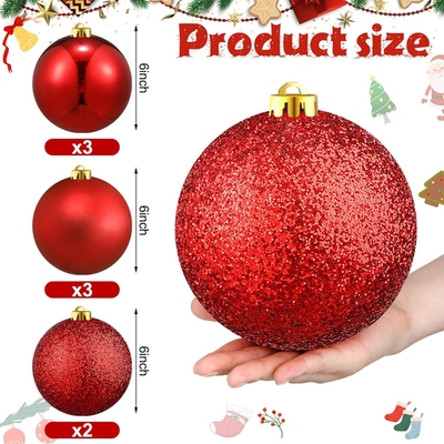 Red and Green Christmas Ornaments Jumbo Glitter Stripes