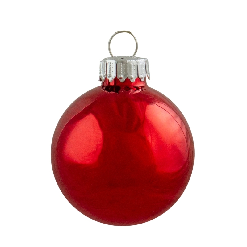 Red Glass Ornaments 12 Pack, White Glitter Swirls Dual Finish Set