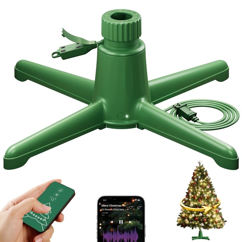 Rotating Christmas Tree Stand with Folding Legs, Heavy Duty