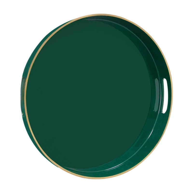 Round Decorative Tray Grid Texture Integrated Handles Minimalist Decor