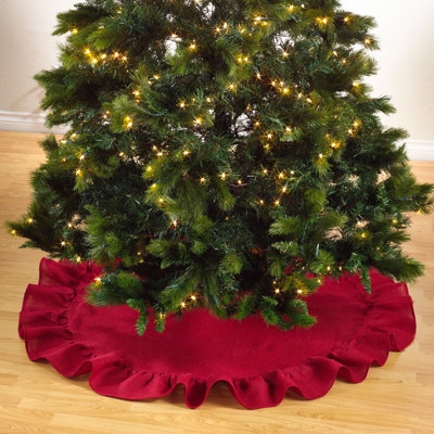Rustic Burlap Tree Skirt Brown Woven Texture Traditional Farmhouse
