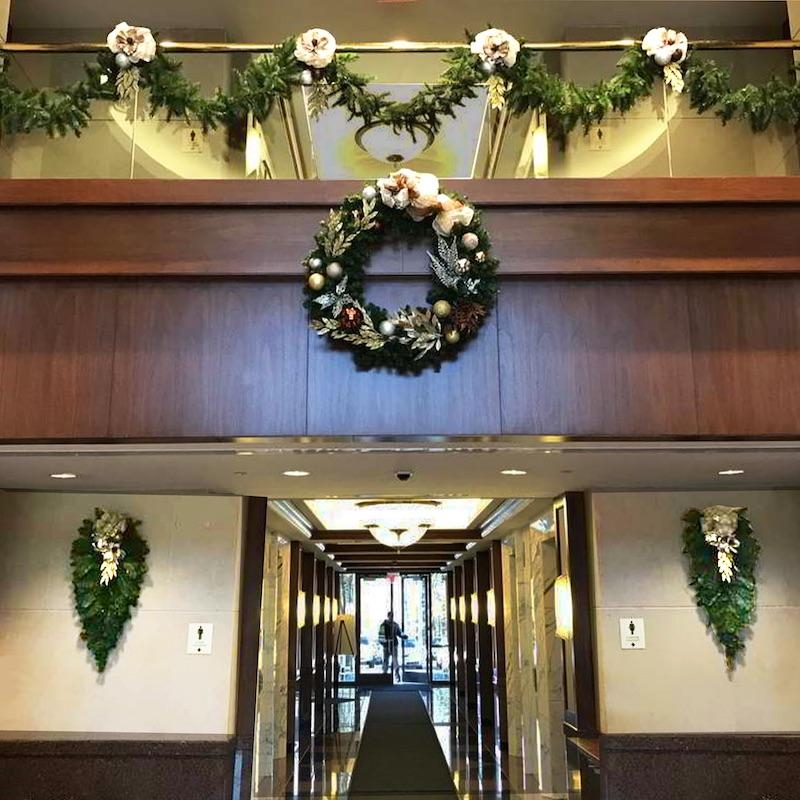 Rustic Christmas Wreath Oversized Scale Dense Greenery Unlit Design