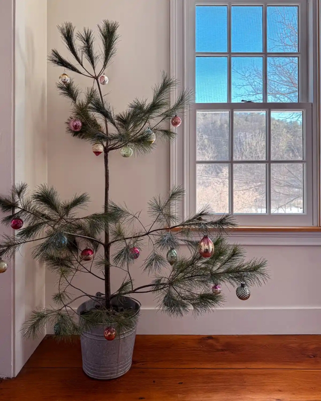 Rustic Galvanized Metal Tree Collar Bucket for Farmhouse Holiday