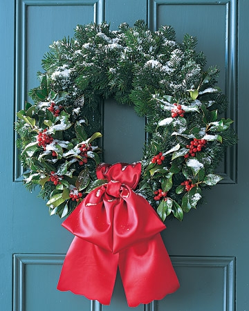 Rustic Pinecone and Berry Christmas Wreath Brown Velvet Bow