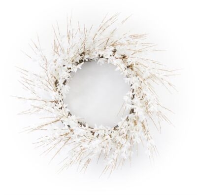 Rustic Pinecone Winter Wreath White Berry Clusters