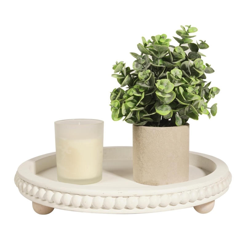 Rustic Tray Set Rectangular Whitewashed Distressed Wood Nesting