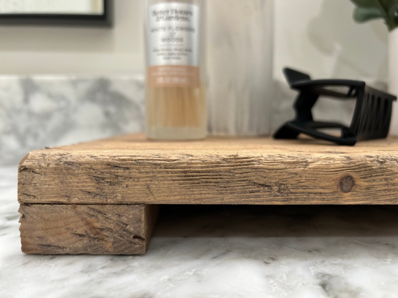 Rustic Wood Decorative Tray Riser with Ball Feet Farmhouse