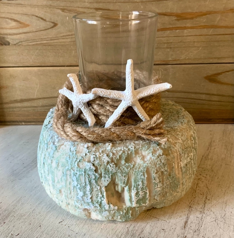Sandy Beige Starfish Candle Holder with Bumpy Surface Detail