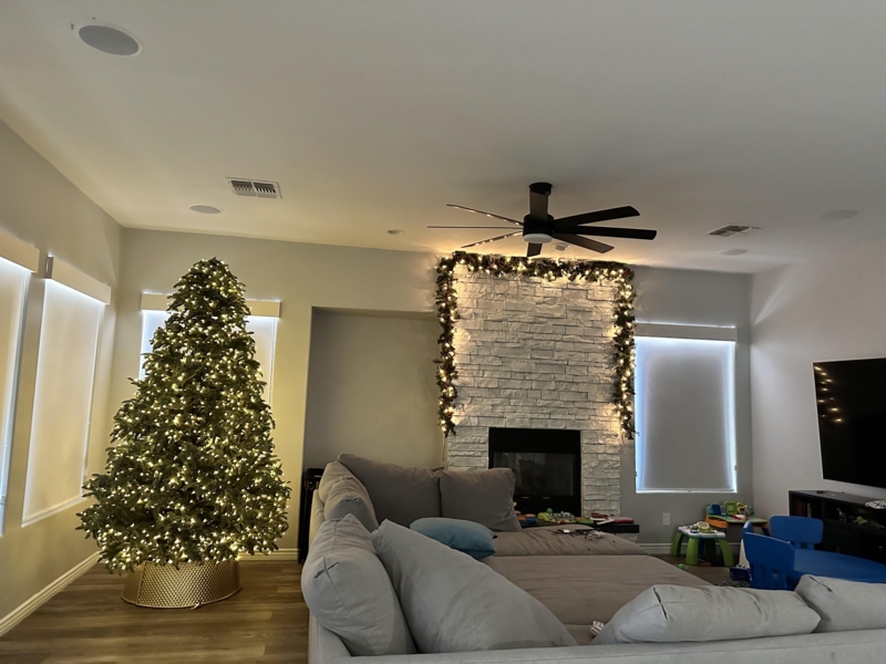 Sectional Sofa in Transitional Living Room with High Ceilings (75 chars)
