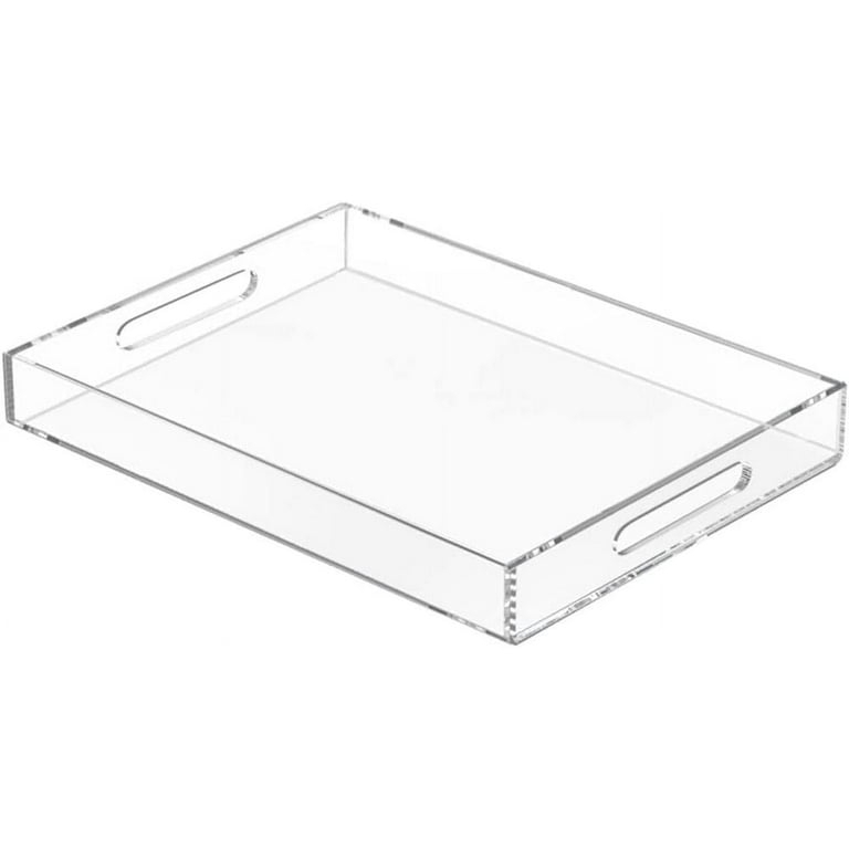 Serving Tray Acrylic Raised Edges Transparent Food Serving