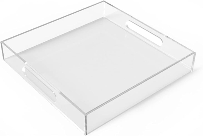 Serving Tray Acrylic Square Silhouette Transparent Minimalist Styling