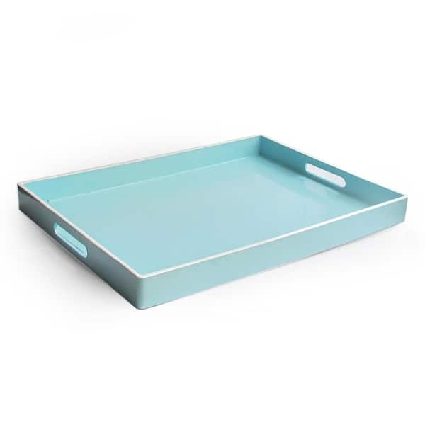 Serving Tray Angular Silhouette Integrated Handles Beveled Corners
