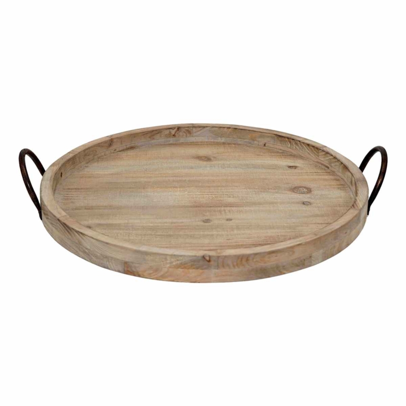 Serving Tray, Black Metal Handles, Bolted Hardware, Rustic Farmhouse Decor