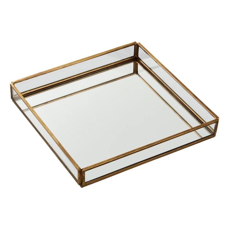 Serving Tray Circular Clear Glass Thick Rim Flared Edge Minimalist Tray