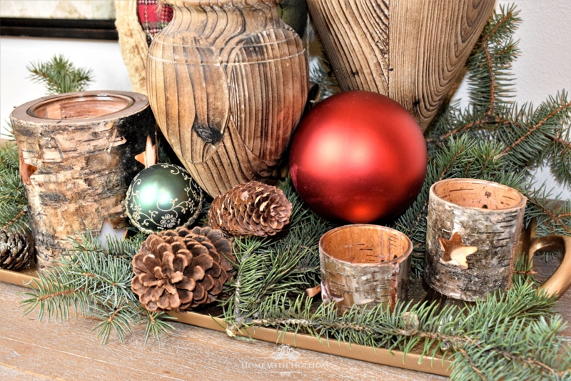 Serving Tray Distressed Wood Santa Centerpiece Holiday Decor