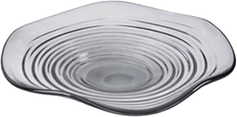 Serving Tray Fluted Glass Gold Toned Handles Elegant Coffee Table