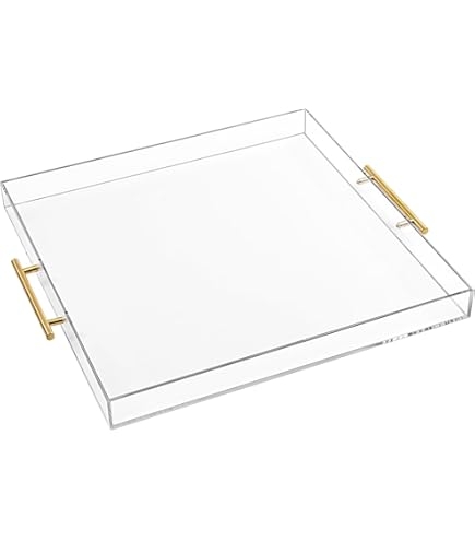 Serving Tray: Oversized Clear Acrylic with Spill-Proof Edges