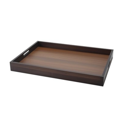 Serving Tray Rectangular Cutout Handles Natural Grain