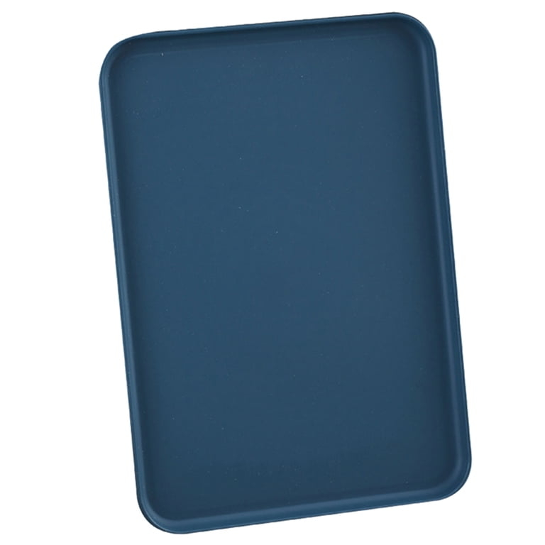 Serving Tray Rectangular Forest Green Matte Integrated Handles Nordic
