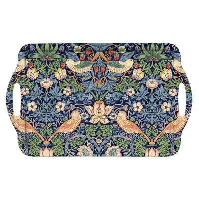 Serving Tray: Rectangular with Botanical Bird Print, Extra Large