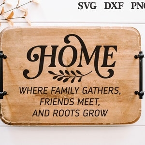 Serving Tray with Engraved Quote, Square Wood Tray with Quote.