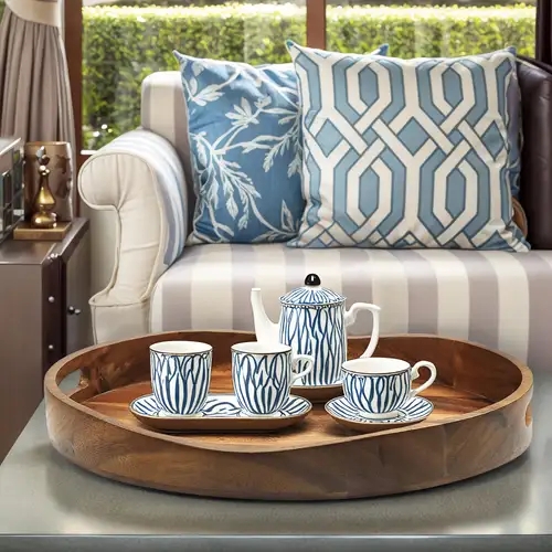Serving Tray with Extra Large Scale, Oversized Tray for Ottoman