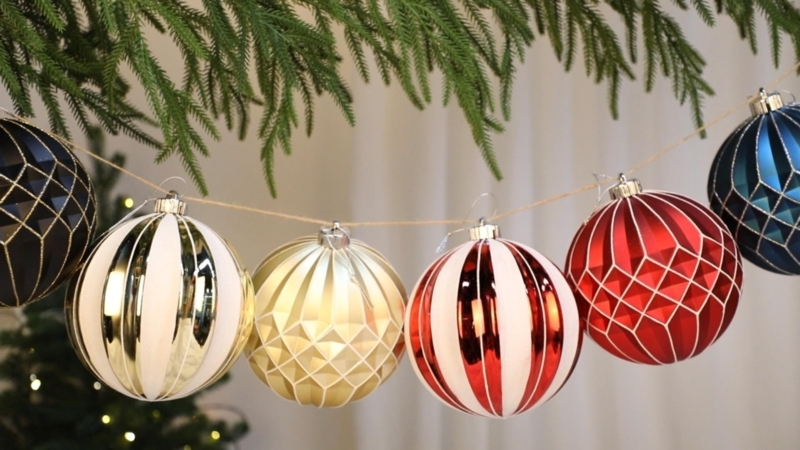 Shatterproof Holiday Ornament with Dense Glittery Textured Surface