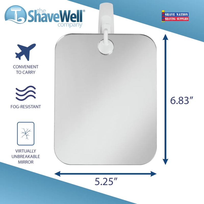 Shaving Shower Mirror with Top Cutout, Shaving Mirror for Shower Stall