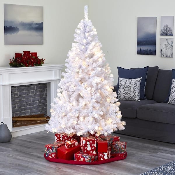 Slender Artificial Christmas Tree 6 ft Pre-Lit 250 Clear LED Lights