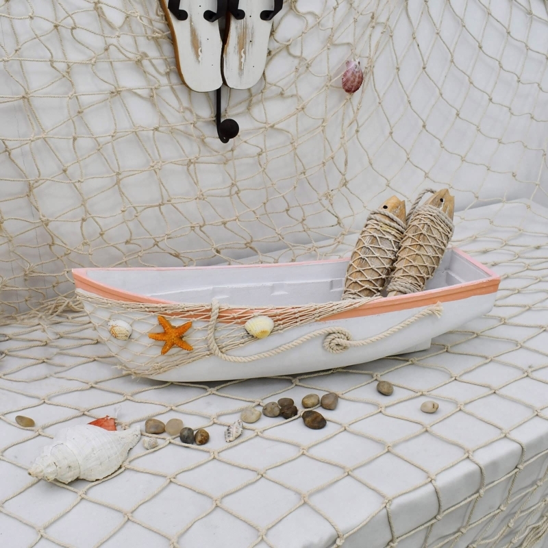 Slender Natural Wood Canoe Tray Rustic Coastal Coffee Table Centerpiece
