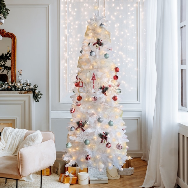 Slender Pencil Christmas Tree Pre-Lit with LED Lights