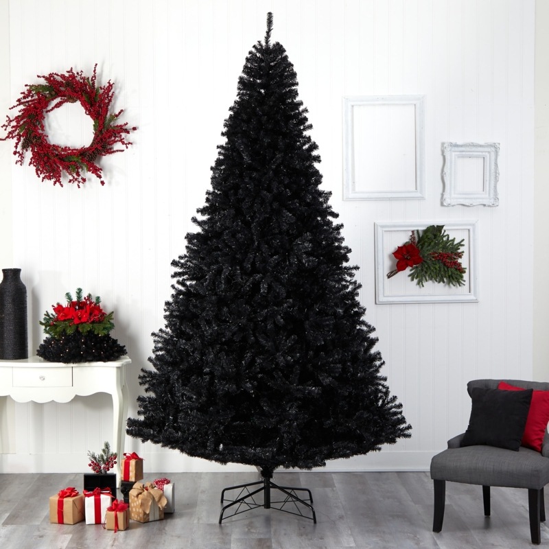 Slim Pre-Lit Artificial Pine Black Needles Sophisticated Pencil Tree