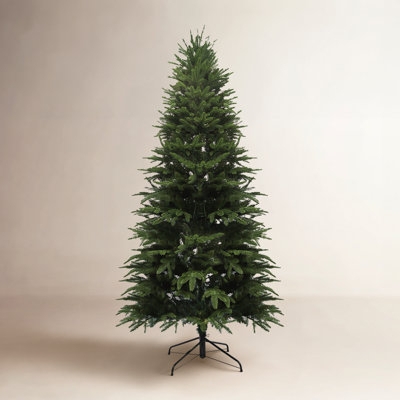 Slim Pre-Lit Christmas Tree Traditional Green Artificial Spruce (68 chars)