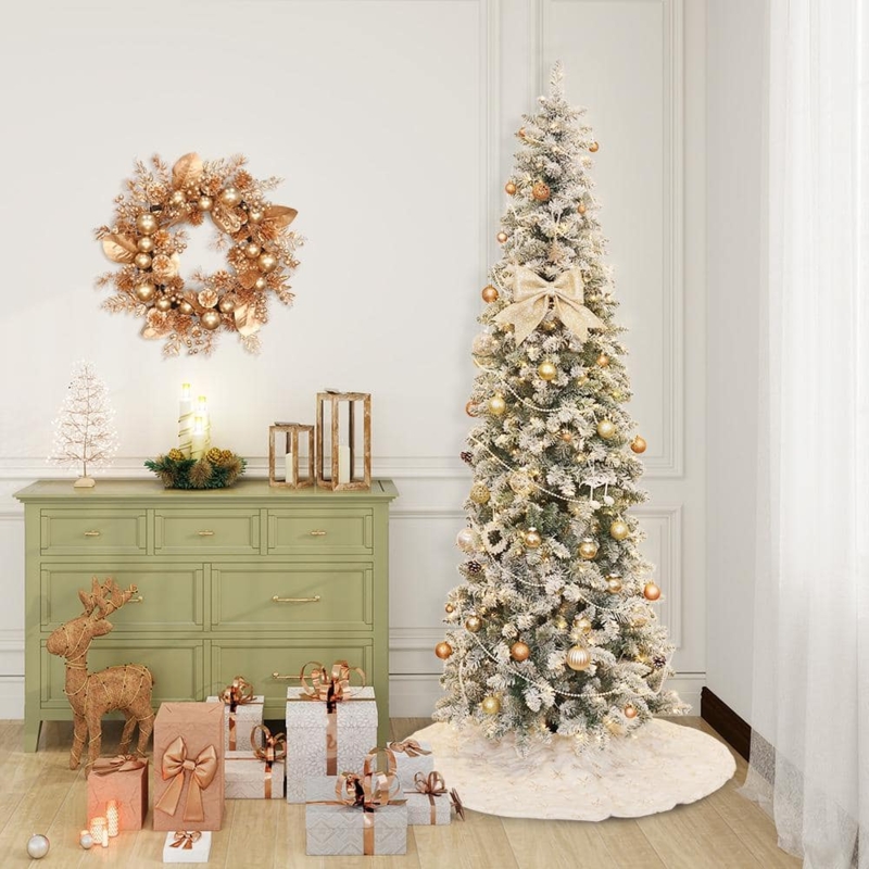 Slim Pre-Lit Christmas Tree with Contemporary Pencil Styling