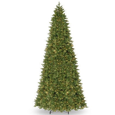 Slim Profile Pre-Lit Christmas Tree For Small Space Holiday Decor