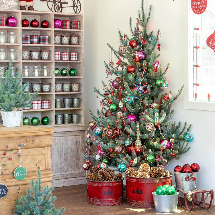 Small Space Half Christmas Tree Blue Spruce Flat Back Holiday Decor