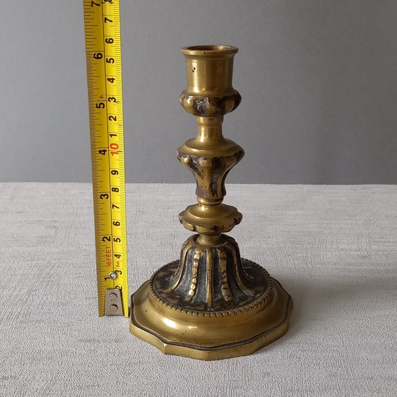 Small Victorian Candle Holder with Scalloped Saucer Base