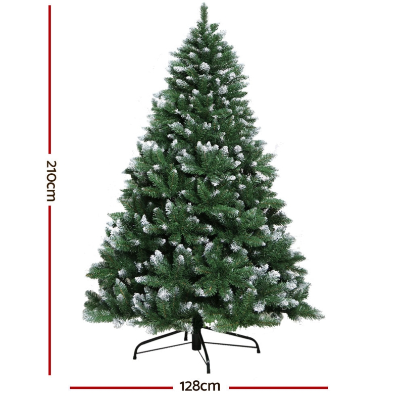 Snow Flocked Artificial Christmas Tree, Full Profile High Tip Count
