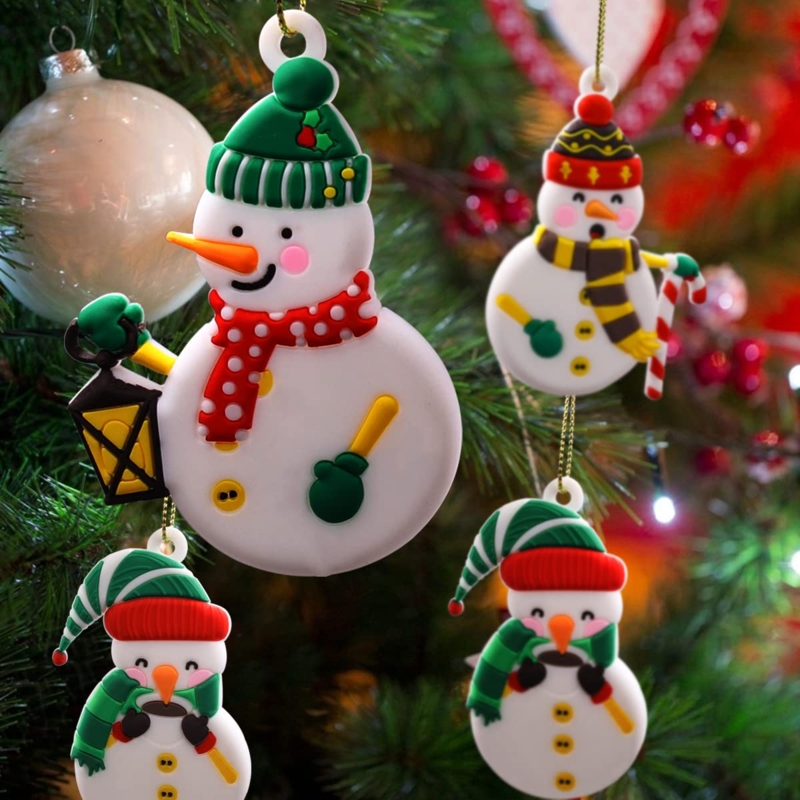 Snowman Ornaments Set, 12-Piece Fabric and Knit Winter Characters