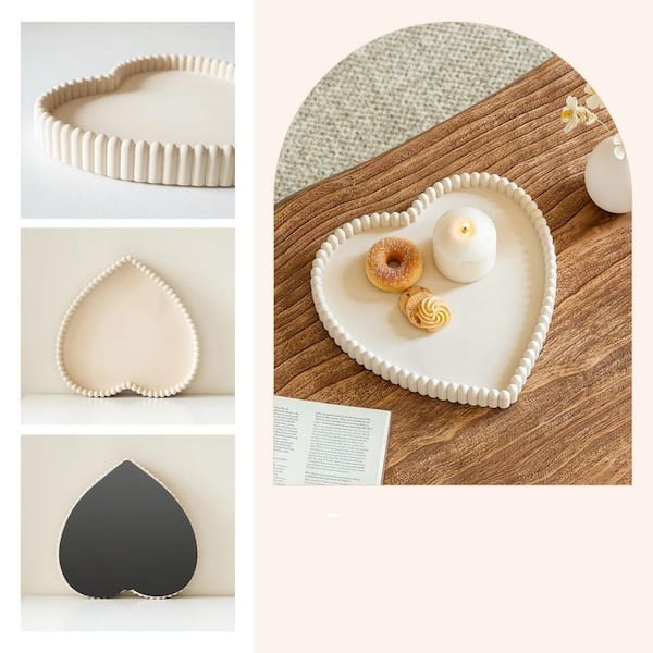 Square Decorative Tray Cement Pitted Texture Minimalist Wabi Sabi