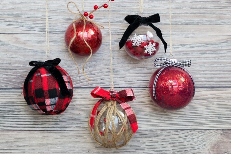 Star and Sphere Christmas Ornaments with Colorful Glitter Fillers