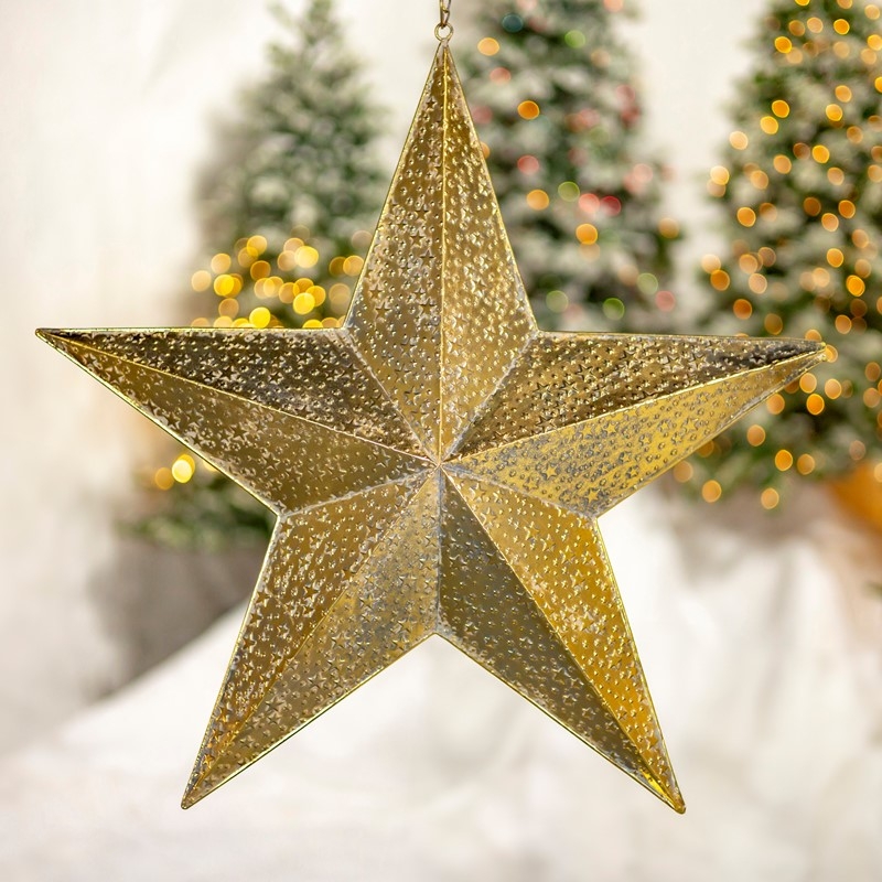 Star Decoration Assorted Scale Set Brushed Gold Finish Minimalist Decor
