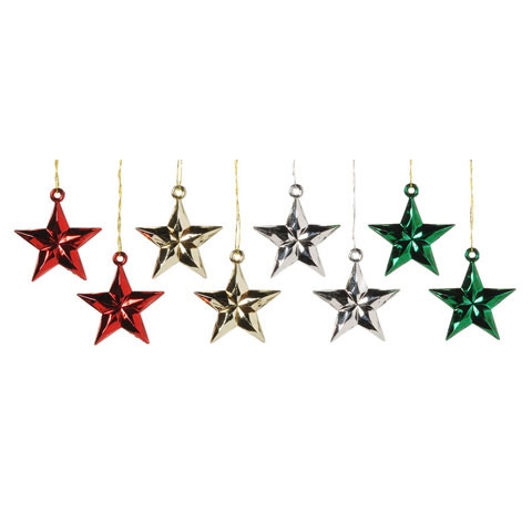Star Ornament Textured Surface Gold Metallic Finish Miniature Decor