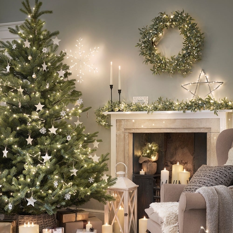String Lights Curtain Style Warm White Luminous Headboard Effect