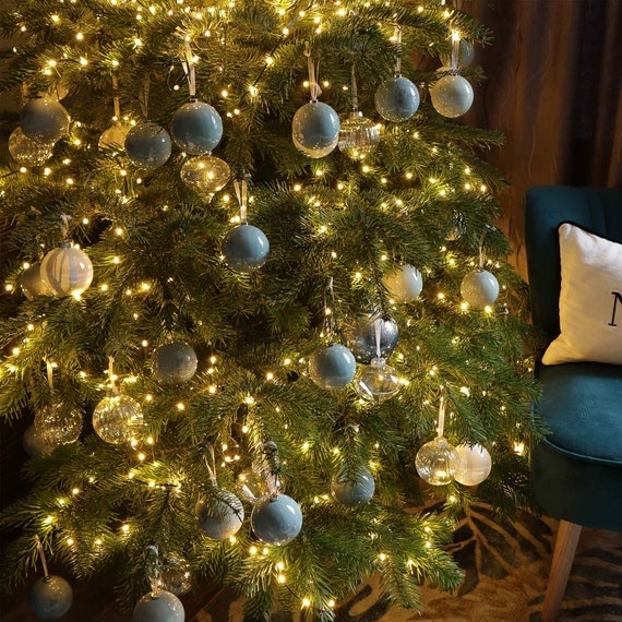 String Lights Dense Cluster, Green Wire, Festive Ambiance Glow.